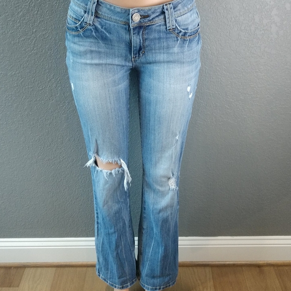 Decree Denim - Distressed boot cut jeans